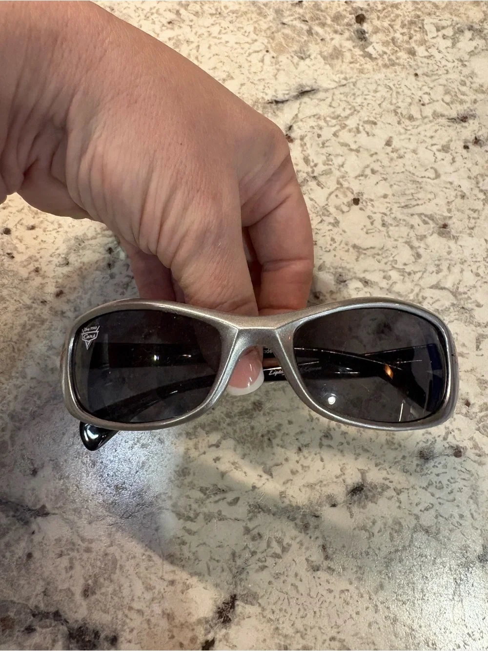 Disney Silver Frame Black Lens Kids Sunglasses lightning McQueen